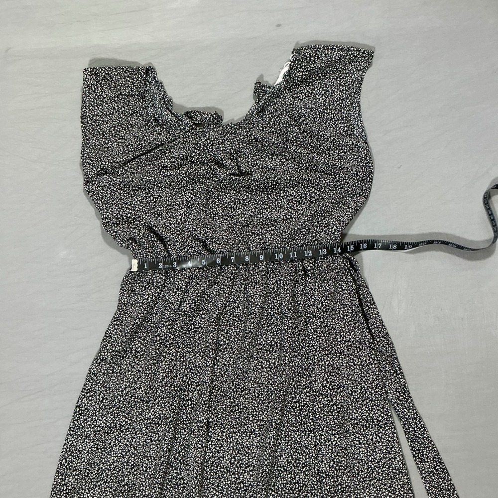 Lauren Conrad LC Floral Ditsy Print Mini Dress Black White Size M NWT - Picture 3 of 4
